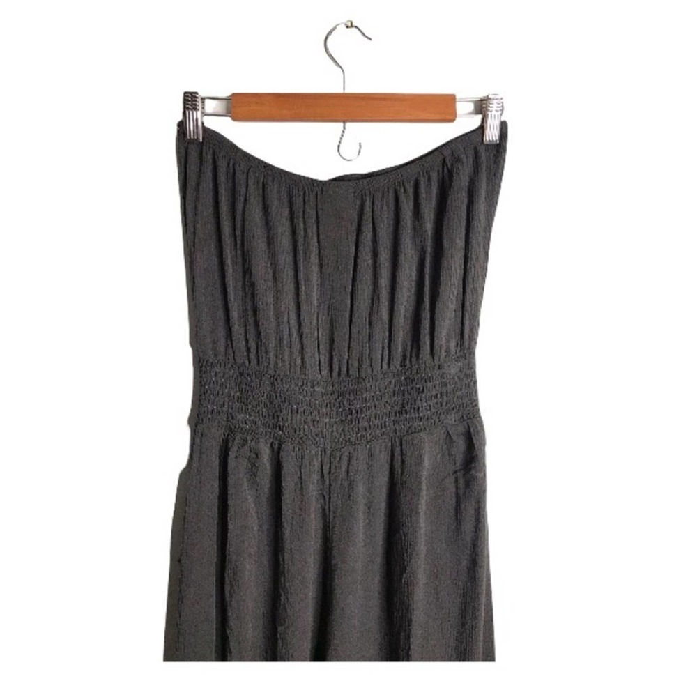 Xhilaration | Grey Strapless Jumpsuit Jeweled & Embroidered Floral Boho Chest• - Picture 9 of 10
